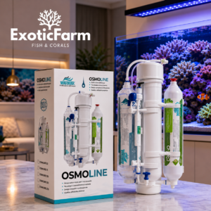 Impianto osmosi a 3 stadi per acquari marini e dolci, con membrana Vontron, filtro sedimenti, carbone attivo, Flush Valve e accessori inclusi.