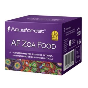 Aquaforest AF Zoa Food 30 g è un alimento in polvere con vitamine per Zoanthus, Ricordea, Rhodactis e coralli fungo, ideale per acquari reef.